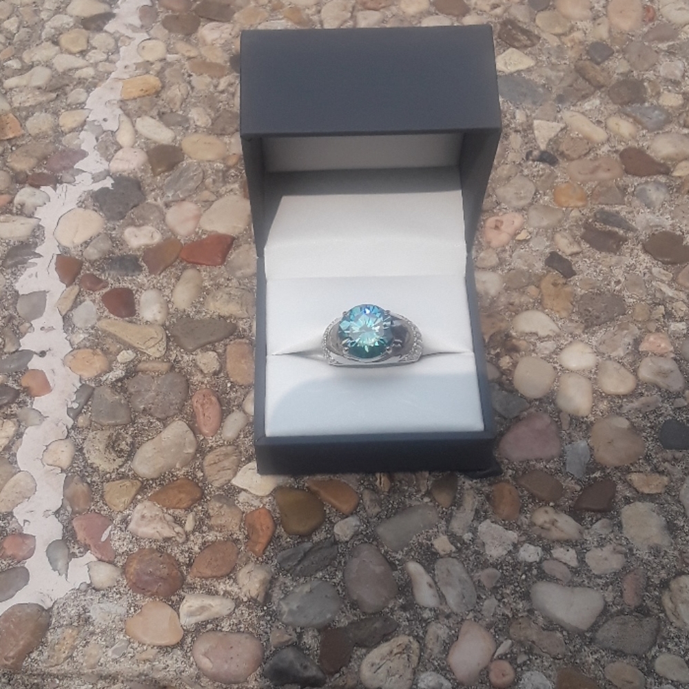 Real blue diamond 8 carat for men size 11 - Picture 4 of 4